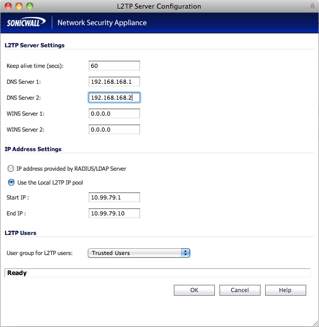 l2tp server settings